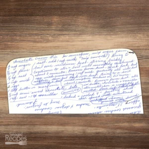 Handwritten recipe for Chocolate Cream Pie