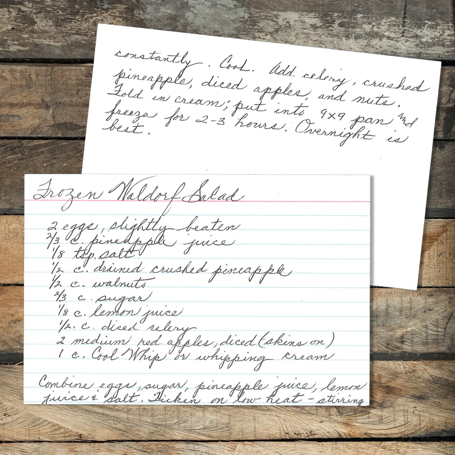 Frozen Waldorf Salad with Pineapple and Whipped Cream