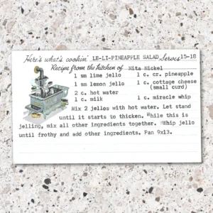 Typed recipe card for Le-Li Pineapple Salad