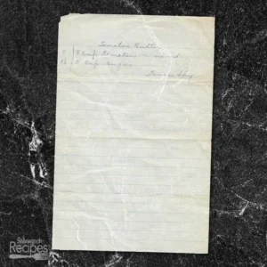 Handwritten recipe for Tomato Butter