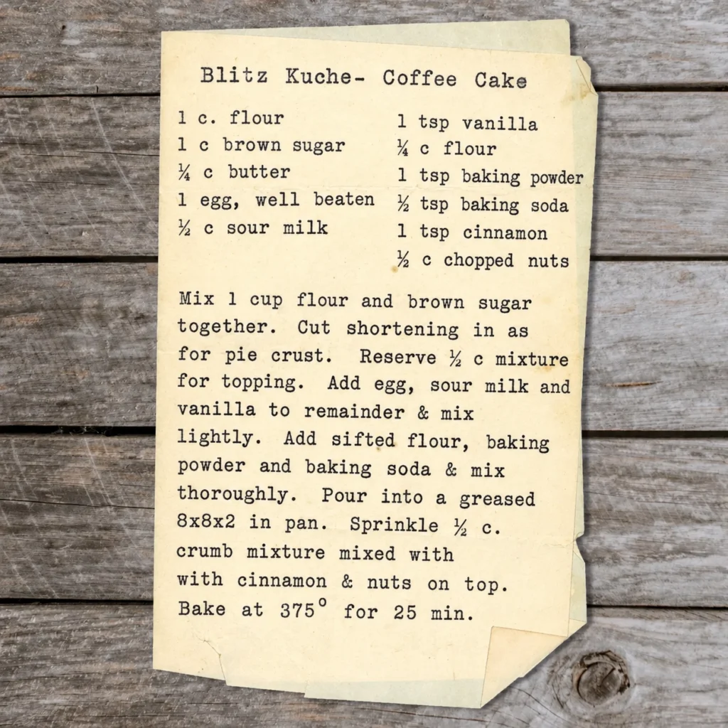 Blitz Kuche Coffee Cake
