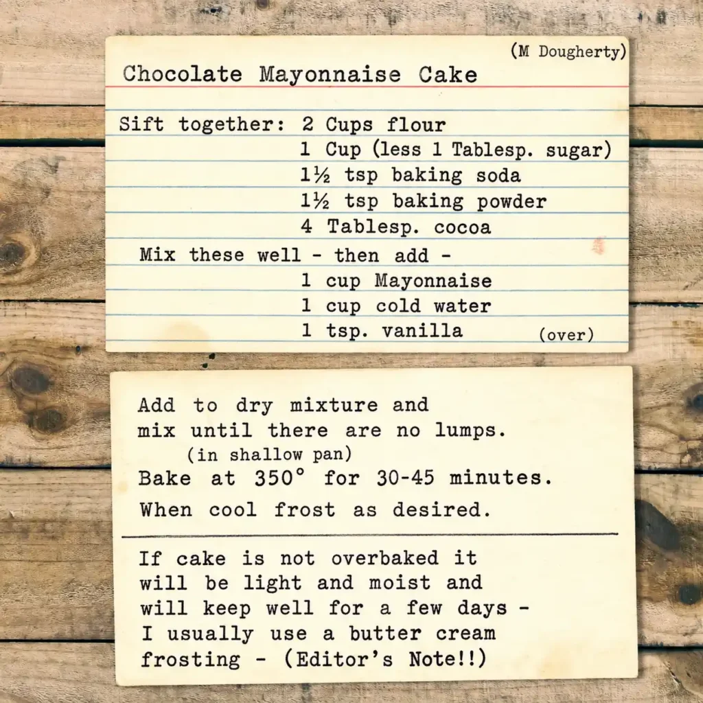 Chocolate Mayonnaise Cake