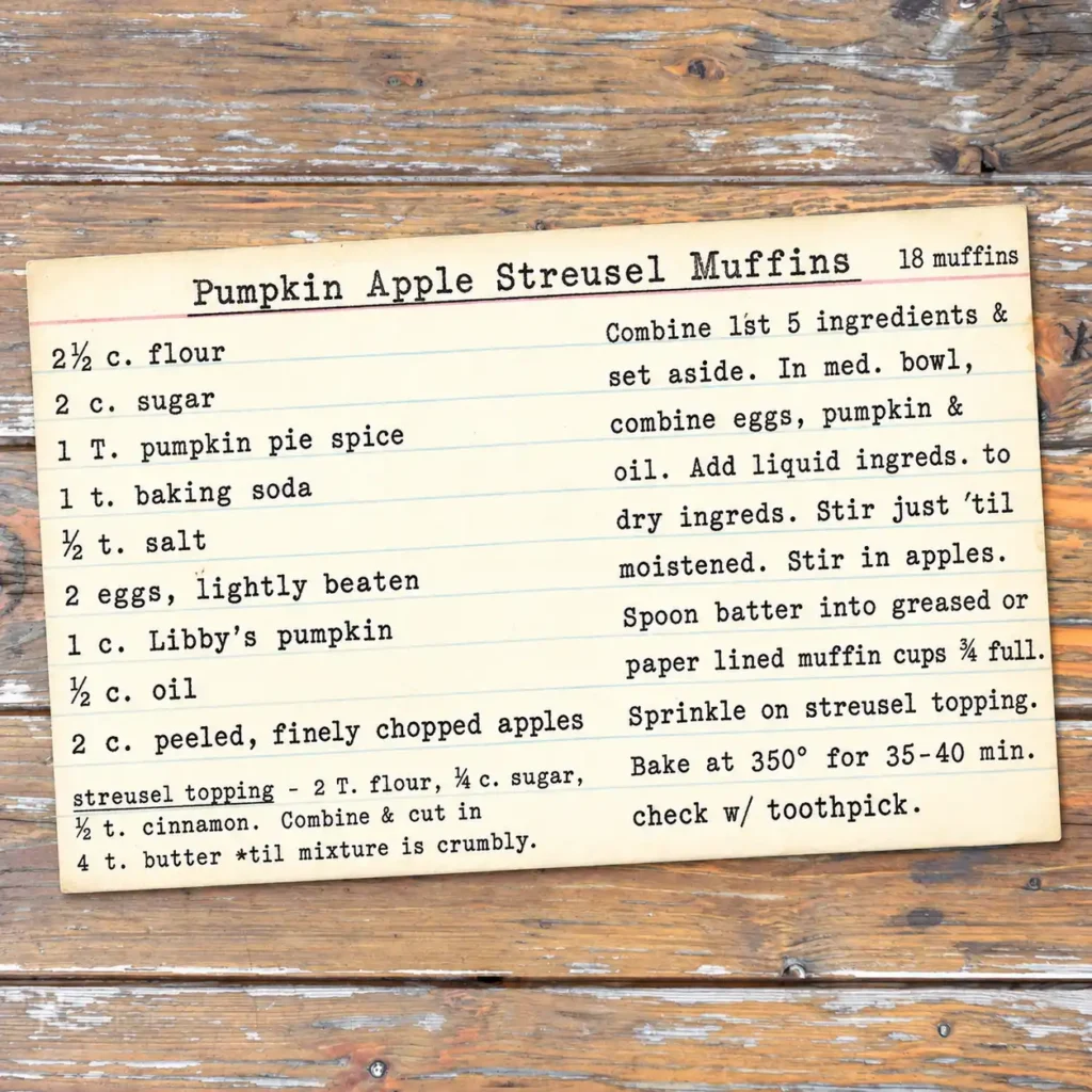 Pumpkin Apple Streusel Muffins