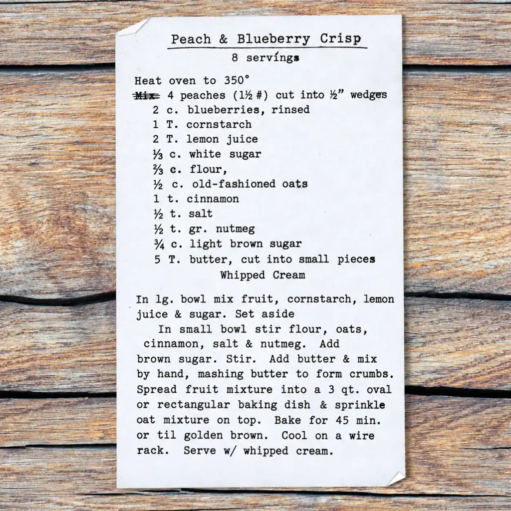 Peach and Blueberry Crisp