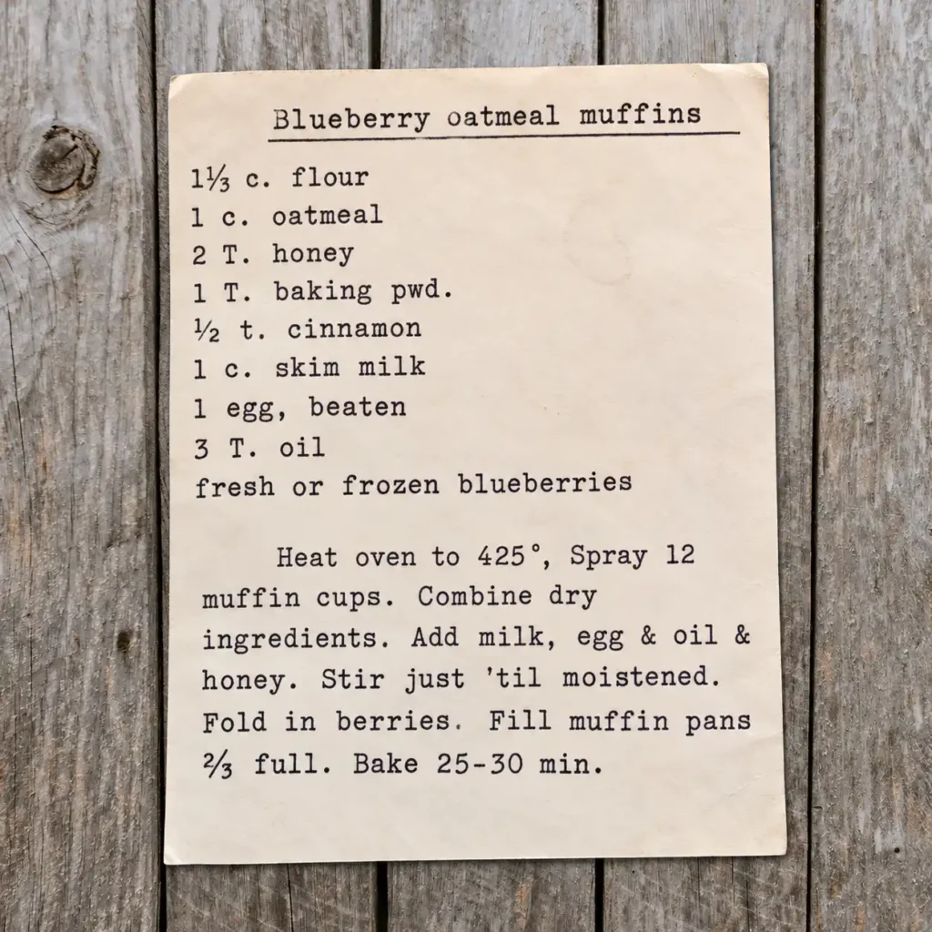Blueberry Oatmeal Muffins
